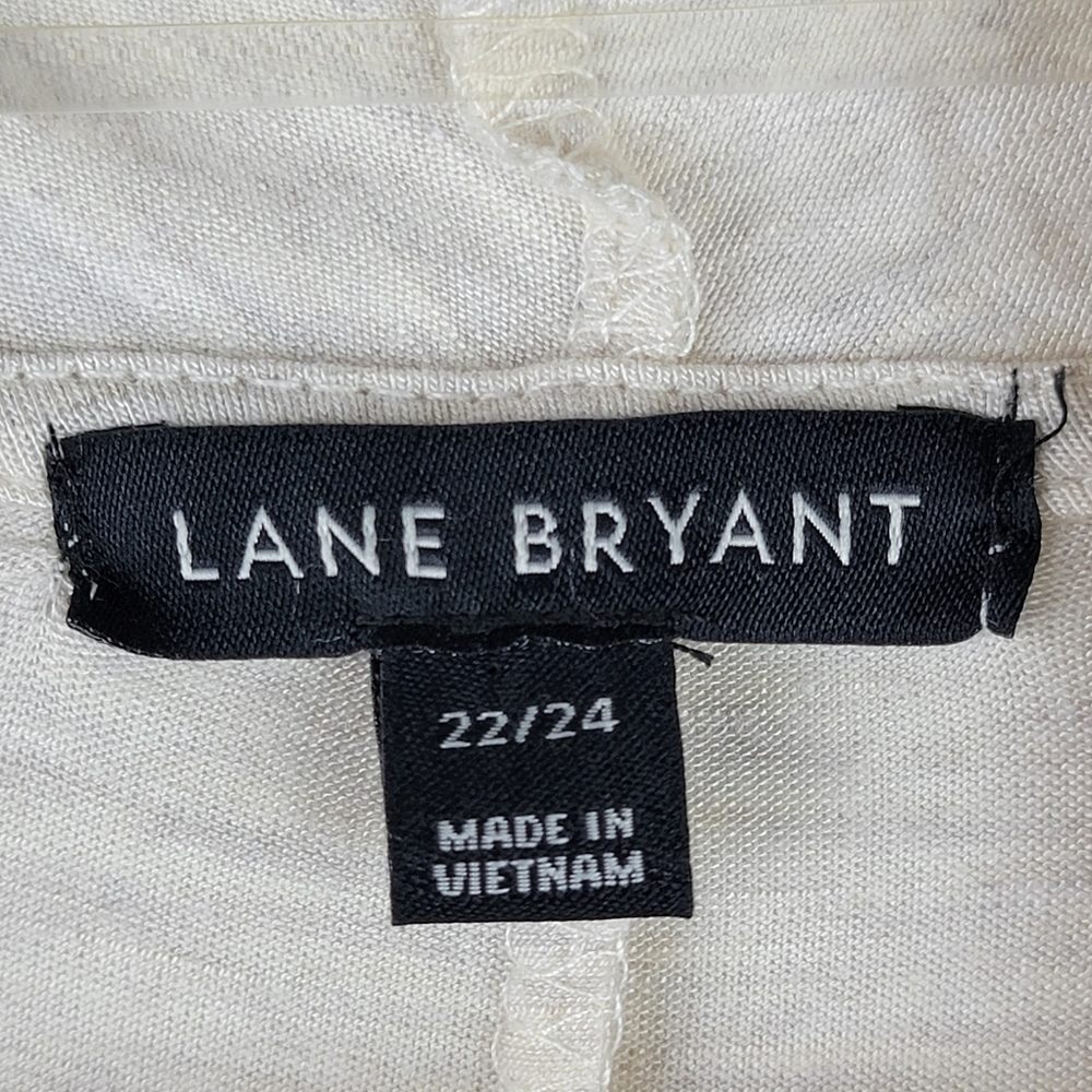 Lane Bryant Long Cardigan Womens Size 22 24 Open Front Lace Trim Beige NWT - Picture 7 of 10